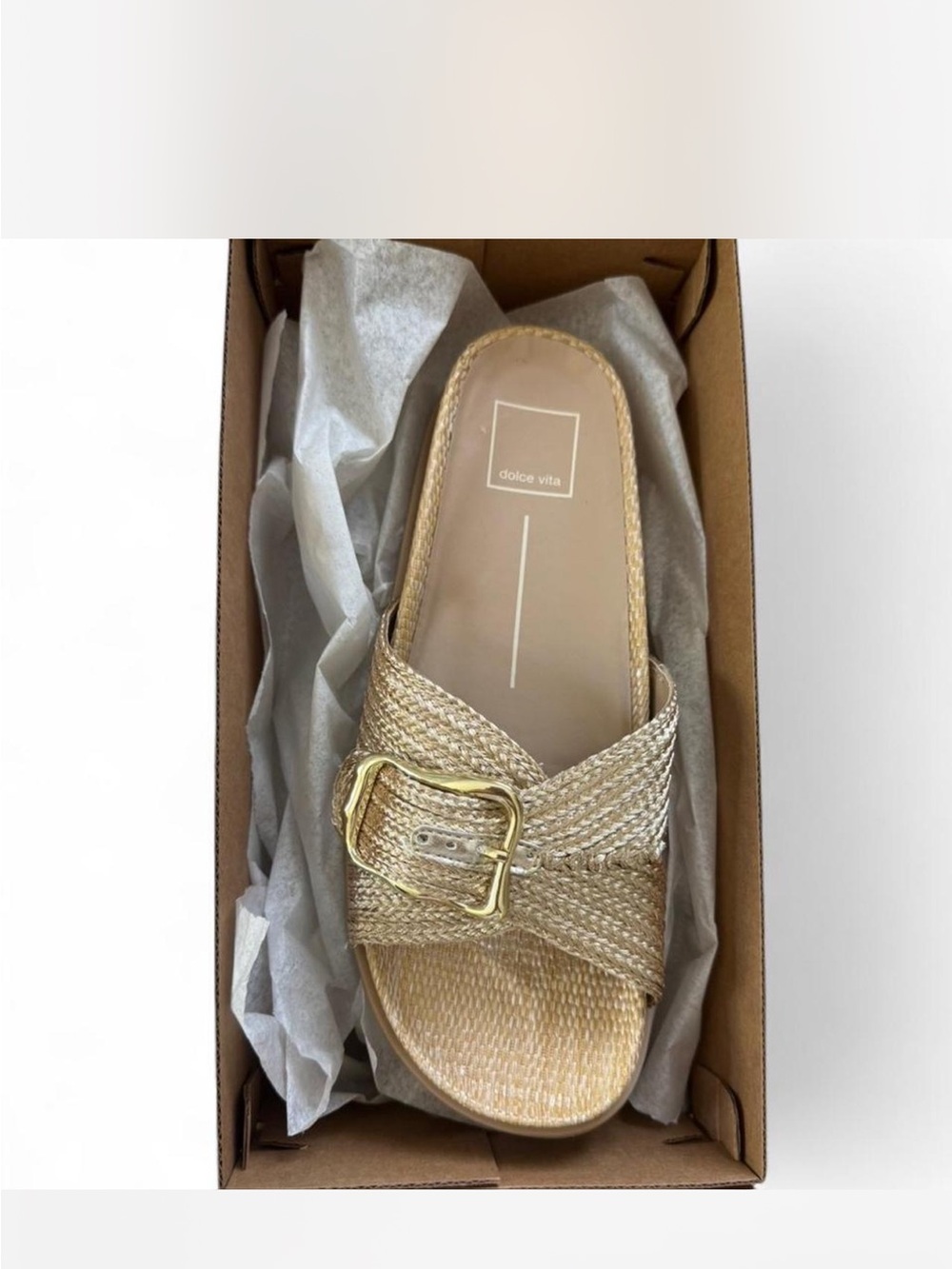 Dolce Vita Sydnee Sandal Metallic Gold Braided with Buckle
